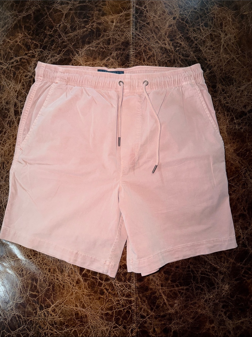 Men's American Eagle Flex Light Pink Elastic-Waist Drawstring Shorts